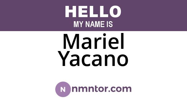 Mariel Yacano