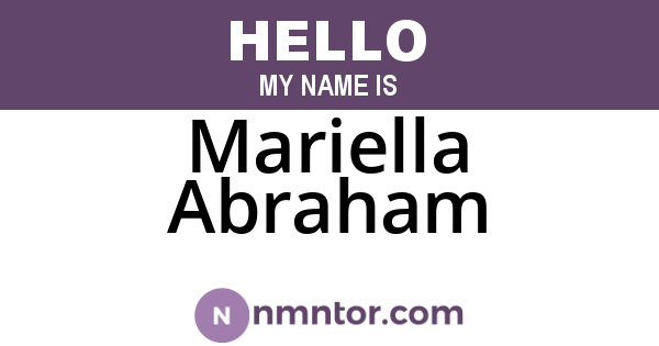 Mariella Abraham