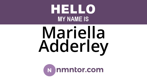 Mariella Adderley