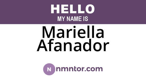 Mariella Afanador