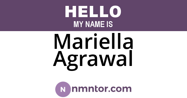 Mariella Agrawal
