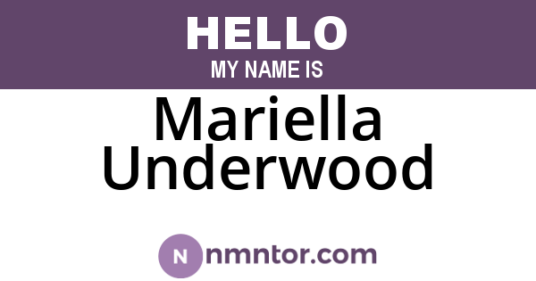 Mariella Underwood