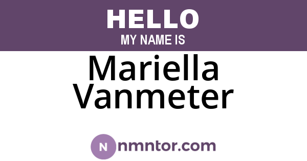 Mariella Vanmeter