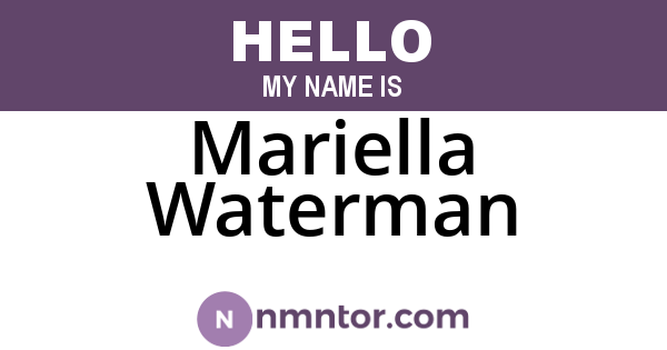 Mariella Waterman