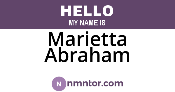 Marietta Abraham