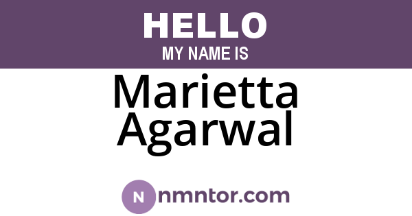 Marietta Agarwal