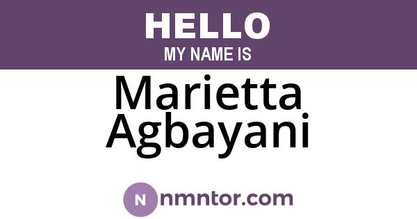Marietta Agbayani