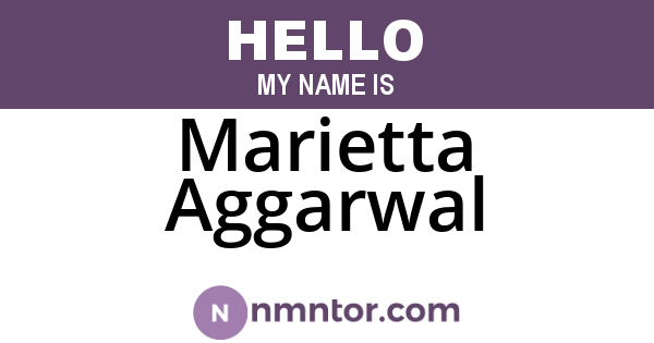 Marietta Aggarwal