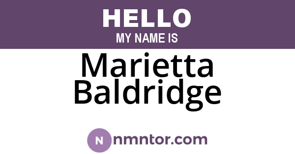 Marietta Baldridge