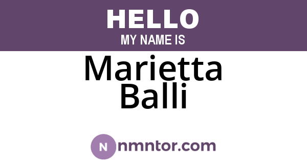 Marietta Balli