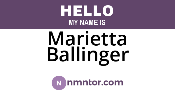 Marietta Ballinger