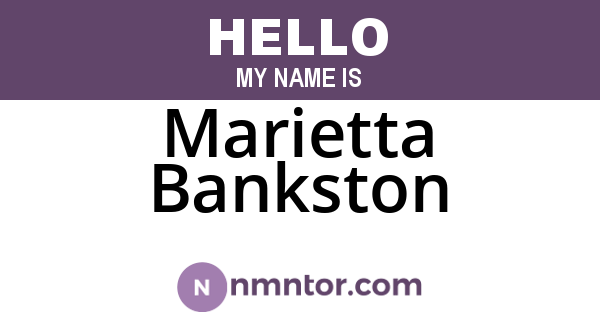 Marietta Bankston