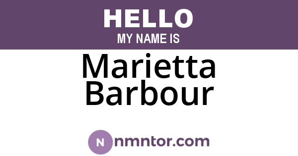 Marietta Barbour