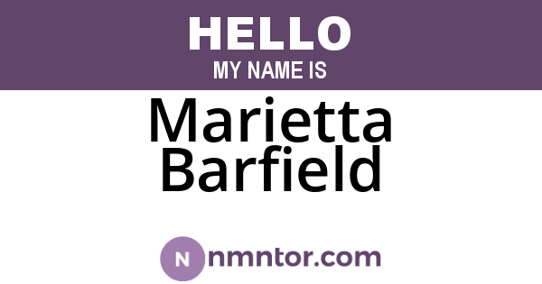 Marietta Barfield