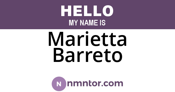 Marietta Barreto