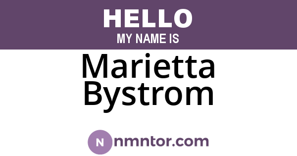 Marietta Bystrom