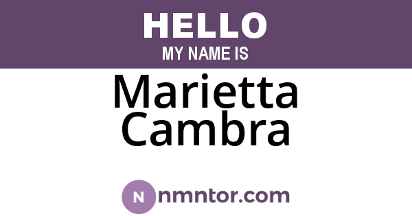 Marietta Cambra
