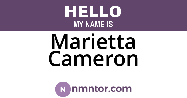 Marietta Cameron