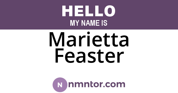 Marietta Feaster