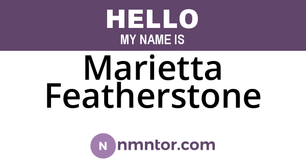 Marietta Featherstone