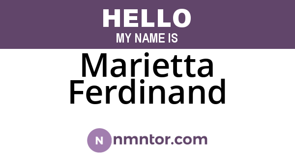 Marietta Ferdinand