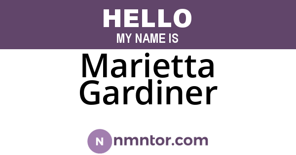 Marietta Gardiner