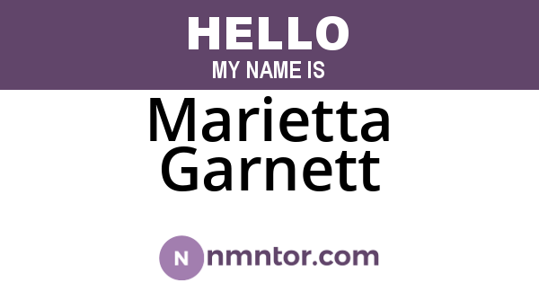 Marietta Garnett