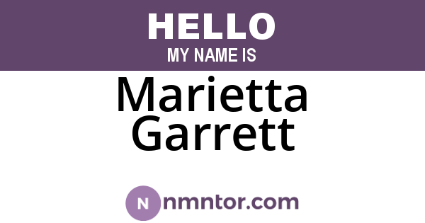 Marietta Garrett