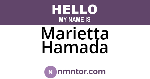 Marietta Hamada