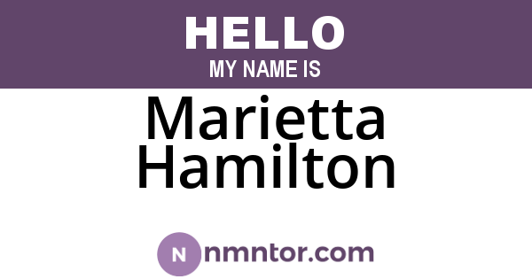 Marietta Hamilton
