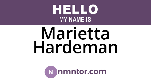 Marietta Hardeman