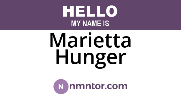 Marietta Hunger