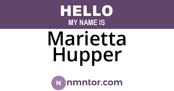 Marietta Hupper