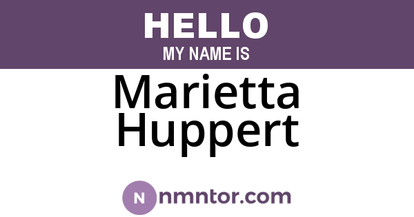 Marietta Huppert