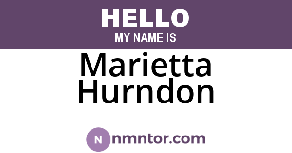 Marietta Hurndon
