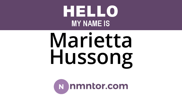 Marietta Hussong