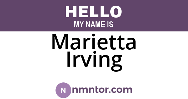 Marietta Irving