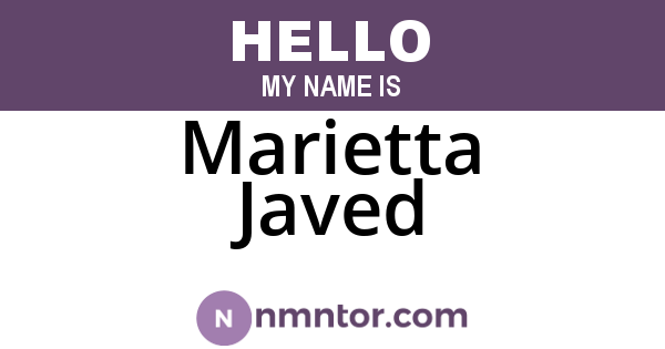 Marietta Javed
