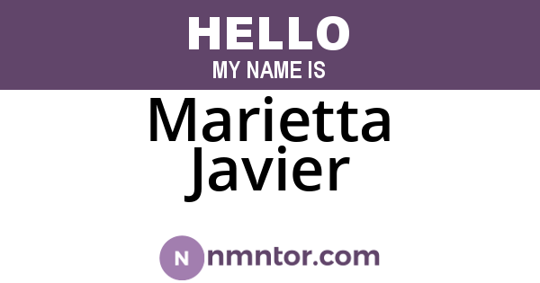 Marietta Javier
