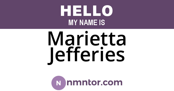 Marietta Jefferies