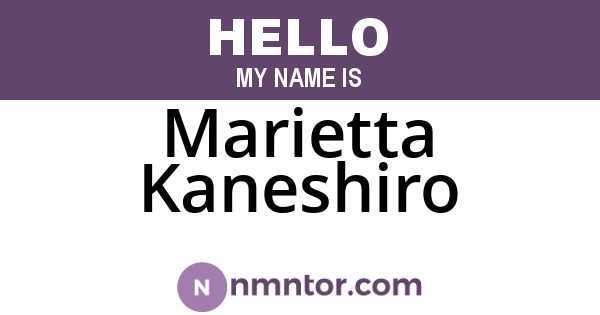Marietta Kaneshiro