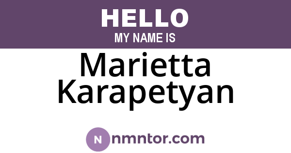 Marietta Karapetyan