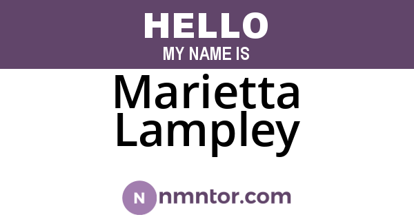 Marietta Lampley