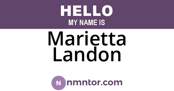 Marietta Landon