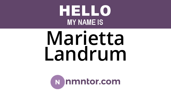 Marietta Landrum