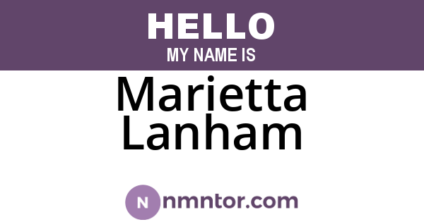 Marietta Lanham