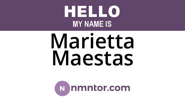 Marietta Maestas