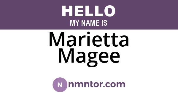 Marietta Magee