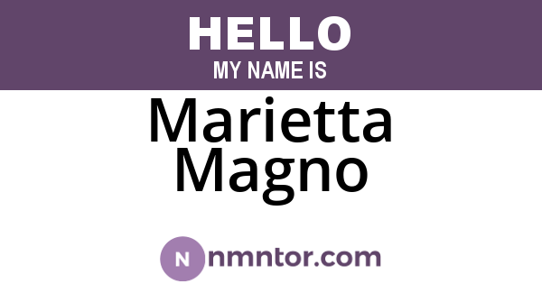 Marietta Magno