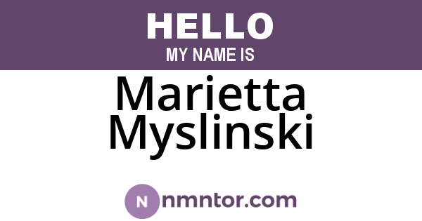 Marietta Myslinski